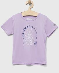 Columbia tricou copii Mirror Creek Short Sleeve Graphic Shirt culoarea violet PPYX-TSG0G3_04X
