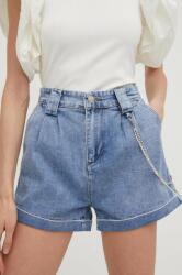 Answear Lab pantaloni scurti jeans femei, neted, high waist BBYX-SZD041_55X