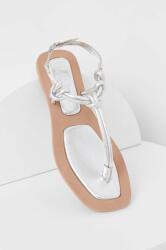 Answear Lab sandale de piele Femei, culoarea argintiu BPYX-OBD01Y_SLV
