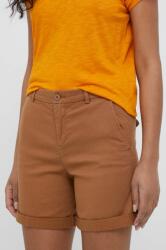 United Colors of Benetton pantaloni scurti femei, culoarea maro, neted, medium waist PPYX-SZD0E7_82X