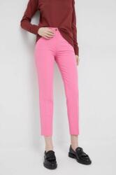 Sisley pantaloni femei, culoarea violet, drept, high waist PPYX-SJD0FF_40X