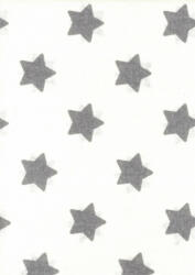 Mintás flanel kifogó 75×155 cm - fehér alapon szürke csillagok - babyshopkaposvar