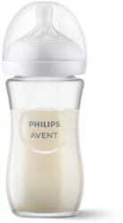 Biberon din sticla Natural Response, 1 luna +, 240 ml, Philips Avent