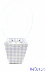  Virág táska kicsi trapéz - Kockás Lila