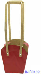 Papír füles virág táska 16 cm - Bordó