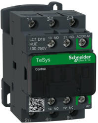  Schneider LC1D18KUE, Tesys D Green mágneskapcsoló, 7.5kW/18A (400V, AC3), 120. . 250V AC/DC vezerlés, 1Z+1Ny, csavaros csatlakozás (LC1D18KUE)