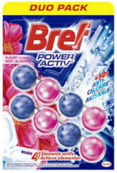 Bref Power Aktiv Pink Flower WC-frissítő és WC-illatosító blokk duopack - 2x50 g