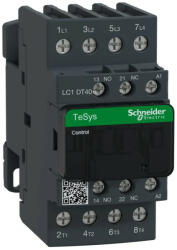 Schneider Electric, TeSys D, LC1DT40B7, Mágneskapcsoló, 40A (400V, AC1), 4 pólus, 4 Záró főérintkező, 24V AC 50/60 Hz vezerlés, csavaros csatlakozás, TeSys D (Schneider LC1DT40B7) (LC1DT40B7)
