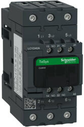 Schneider Electric, TeSys D Everlink, LC1D40AV7, Mágneskapcsoló, 18, 5kW/40A (400V, AC3), 400V AC 50/60 Hz vezerlés, 1Z+1Ny, csavaros csatlakozás, TeSys D Everlink (Schneider LC1D40AV7) (LC1D40AV7)