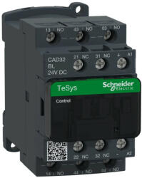 Schneider Electric CAD32BL, kis fogyasztású segédkontaktor 10A, 24V DC vezerlés, 3 Záró + 2 Nyitó érintkező, csavaros csatlakozás (Segédkapcsoló CAD32BL) (CAD32BL)