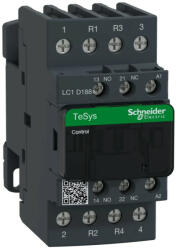  Schneider Electric, TeSys D, LC1D188M7, Mágneskapcsoló, 32A (400V, AC1), 4 pólus, 2 Záró + 2 Nyitó főérintkező, 220V AC 50/60 Hz vezerlés, csavaros csatlakozás, TeSys D (Schneider LC1D188M7) (LC1D188M