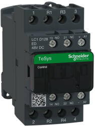  Schneider Electric, TeSys D, LC1D128ED, Mágneskapcsoló, 25A (400V, AC1), 4 pólus, 2 Záró + 2 Nyitó főérintkező, 48V DC vezerlés, csavaros csatlakozás, TeSys D (Schneider LC1D128ED) (LC1D128ED)