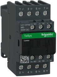  Schneider Electric, TeSys D, LC1DT40MD, Mágneskapcsoló, 40A (400V, AC1), 4 pólus, 4 Záró főérintkező, 220V DC vezerlés, csavaros csatlakozás, TeSys D (Schneider LC1DT40MD) (LC1DT40MD)