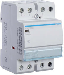  Hager ESC363S, Csendes moduláris kontaktor 63A, 3 Záró érintkező, 230V AC 50 Hz (Hager ESC363S) (ESC363S)