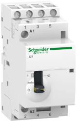  Schneider Electric, Moduláris kontaktor 25A, kézi kapcsolással, 3 Záró érintkező, 220-240V AC 50 Hz (Schneider A9C21833) (A9C21833)