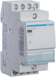  Hager Csendes moduláris kontaktor 25A, 4 Záró érintkező, 12V AC/DC 50 Hz (Hager ESL425S) (ESL425S)