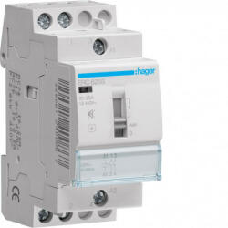 Hager ERC625S Csendes mágneskapcsoló, 2Z, 25A, 230V AC, I-0-II, moduláris, növelt kapcs. telj (ERC625S)