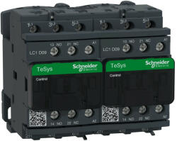 Schneider Electric, Forgásirányváltó magneskapcsoló, 4kW/9A (400V, AC3), 220V AC 50/60 Hz vezerlés, 1Z+1Ny, csavaros csatlakozás, TeSys D (Schneider LC2D09M7) (LC2D09M7)