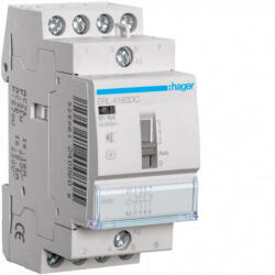 Hager ERL418SDC Mágneskapcsoló kézi kapcsolással 2Z + 2Ny 16A 12V DC 50 Hz, I-0-II, moduláris (ERL418SDC)