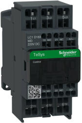 Schneider Electric, TeSys D, LC1D183MD, Mágneskapcsoló, 7, 5kW/18A (400V, AC3), 220V DC vezerlés, 1Z+1Ny, rugós csatlakozás, TeSys D (Schneider LC1D183MD) (LC1D183MD)