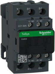 Schneider Electric, TeSys D, LC1D25C7, Mágneskapcsoló, 11kW/25A (400V, AC3), 32V AC 50/60 Hz vezerlés, 1Z+1Ny, csavaros csatlakozás, TeSys D (Schneider LC1D25C7) (LC1D25C7)