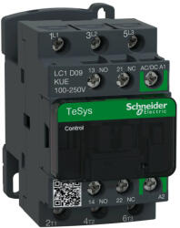  Schneider LC1D09KUE, Tesys D Green mágneskapcsoló, 4kW/9A (400V, AC3), 120. . 250V AC/DC vezerlés, 1Z+1Ny, csavaros csatlakozás (LC1D09KUE)