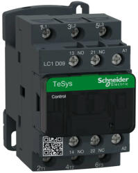 Schneider Electric Schneider LC1D09P5, Tesys D mágneskapcsoló, 4kW/9A (400V, AC3), 230V AC 50 Hz vezerlés, 1Z+1Ny, csavaros csatlakozás (LC1D09P5)