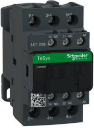 Schneider Electric, TeSys D, LC1D38F7, Mágneskapcsoló, 18, 5kW/38A (400V, AC3), 110V AC 50/60 Hz vezerlés, 1Z+1Ny, csavaros csatlakozás, TeSys D (Schneider LC1D38F7) (LC1D38F7)
