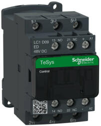 Schneider Electric, TeSys D, LC1D09ED, Mágneskapcsoló, 4kW/9A (400V, AC3), 48V DC vezerlés, 1Z+1Ny, csavaros csatlakozás, TeSys D (Schneider LC1D09ED) (LC1D09ED)