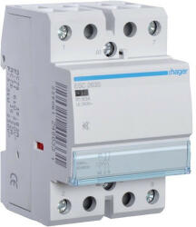  Hager ESC263S, Csendes moduláris kontaktor 63A, 2 Záró érintkező, 230V AC 50 Hz (Hager ESC263S) (ESC263S)