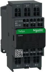  Schneider Electric, TeSys D, LC1D123BD, Mágneskapcsoló, 5, 5kW/12A (400V, AC3), 24V DC vezerlés, 1Z+1Ny, rugós csatlakozás, TeSys D (Schneider LC1D123BD) (LC1D123BD)