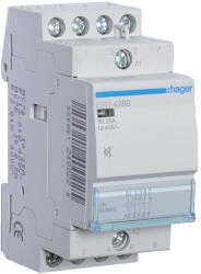  Hager Csendes moduláris kontaktor 25A, 3 Záró + 1 Nyitó érintkező, 24V AC/DC 50 Hz (Hager ESD428S) (ESD428S)