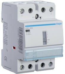 Hager ERD263, Moduláris kontaktor 63A, kézi kapcsolással, 2 Záró érintkező, 24V AC 50 Hz (Hager ERD263) (ERD263)