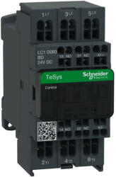  Schneider Electric, TeSys D, LC1D093BD, Mágneskapcsoló, 4kW/9A (400V, AC3), 24V DC vezerlés, 1Z+1Ny, rugós csatlakozás, TeSys D (Schneider LC1D093BD) (LC1D093BD)