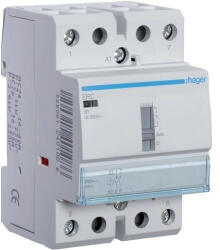 Hager ERC263, Moduláris kontaktor 63A, kézi kapcsolással, 2 Záró érintkező, 230V AC 50 Hz (Hager ERC263) (ERC263)