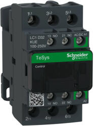  Schneider LC1D32KUE, Tesys D Green mágneskapcsoló, 15kW/32A (400V, AC3), 120. . 250V AC/DC vezerlés, 1Z+1Ny, csavaros csatlakozás (LC1D32KUE)