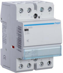  Hager Csendes moduláris kontaktor 40A, 4 Záró érintkező, 12V AC/DC 50 Hz (Hager ESL440S) (ESL440S)