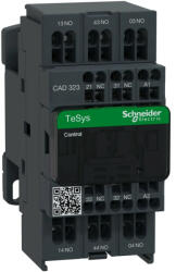 Schneider Electric CAD323F7, Segédkontaktor 10A, 110V AC 50/60 Hz vezerlés, 3 Záró + 2 Nyitó érintkező, rugós csatlakozás (Segédkapcsoló CAD323F7) (CAD323F7)