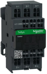 Schneider Electric, TeSys D, LC1D093B7, Mágneskapcsoló, 4kW/9A (400V, AC3), 24V AC 50/60 Hz vezerlés, 1Z+1Ny, rugós csatlakozás, TeSys D (Schneider LC1D093B7) (LC1D093B7)
