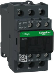 Schneider Electric, TeSys D, LC1D32FL, Mágneskapcsoló, 15kW/32A (400V, AC3), 110V DC vezerlés, 1Z+1Ny, csavaros csatlakozás, kis fogyasztású tekerccsel, TeSys D (Schneider LC1D32FL) (LC1D32FL)