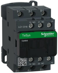 Schneider LC1D18E5, Tesys D mágneskapcsoló, 7.5kW/18A (400V, AC3), 48V AC 50 Hz vezerlés, 1Z+1Ny, csavaros csatlakozás (LC1D18E5)