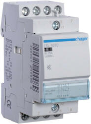 Hager Csendes moduláris kontaktor 25A, 2 Záró + 2 Nyitó érintkező, 12V AC/DC 50 Hz (Hager ESL427S) (ESL427S)
