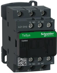 Schneider Electric, TeSys D, LC1D12F7, Mágneskapcsoló, 5, 5kW/12A (400V, AC3), 110V AC 50/60 Hz vezerlés, 1Z+1Ny, csavaros csatlakozás, TeSys D (Schneider LC1D12F7) (LC1D12F7)