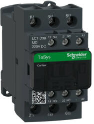  Schneider Electric, TeSys D, LC1D38MD, Mágneskapcsoló, 18, 5kW/38A (400V, AC3), 220V DC vezerlés, 1Z+1Ny, csavaros csatlakozás, TeSys D (Schneider LC1D38MD) (LC1D38MD)