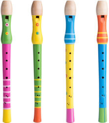 Woodyland Jucarie din lemn - Flaut colorat (90709) Instrument muzical de jucarie