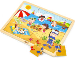 Viga Toys Дървен пъзел Viga - Лято, 24 елемента (51270) - baby