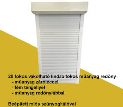 Redőnydiszkont 1. 20 fokos Vakolható külső-lindab tokos műanyag redőny, OSZTOTT (RD-vm-ks-g-ko-jj-pvc)