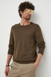 HUGO BOSS gyapjú pulóver könnyű, férfi, zöld - zöld S - answear - 42 990 Ft