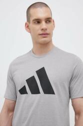 adidas Performance edzős póló Train Essentials Feelready Logo szürke, nyomott mintás, IB8276 - szürke M