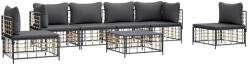 vidaXL Set mobilier de grădină cu perne, 7 piese, antracit, poliratan (3186723)